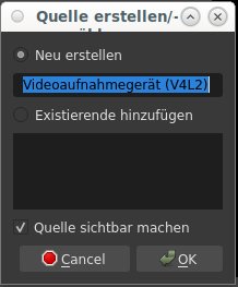 Abbildung 1: Für die echte Webcam behalten Sie den von OBS Studio vorgeschlagenen Namen bei.
