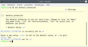 Abbildung 4: Als Standard verwendet Nb Markdown (<code>*.md</code>). Es genügt jedoch, eine andere Endung zu verwenden, um ein anderes Format zu präferieren.