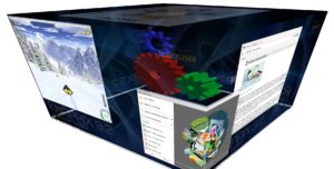 Abbildung 4: Mit Compiz ger&auml;t das Umschalten zwischen den virtuellen Desktops zum 3D-Ereignis.
