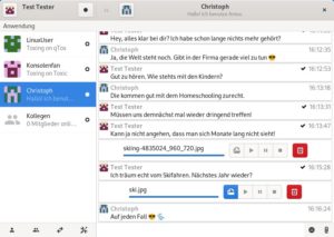 Abbildung 5: Das noch in Entwicklung befindliche Venom beherrscht viele Funktionen. Noch fehlt allerdings die Unterst&uuml;tzung f&uuml;r Audio- und Videotelefonate.