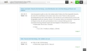 Abbildung 2: Im LPD-Programm finden Sie die Themen und Zeitpunkte der einzelnen Vorträge sowie der zugehörigen Frage-und-Antwort-Sessions (Q&A).