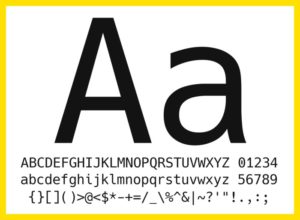 Abbildung 4: Sch&ouml;ne Glyphen zur Schriftart Hack.