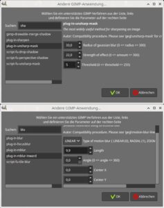 Abbildung 5: Die im Rahmen von Bimp aufgerufenen Gimp-Funktionen lassen sich über ihre Parameter genau konfigurieren.