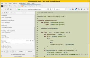 Abbildung 5: Programmcode in Iosevka bei Programmingfonts.org.