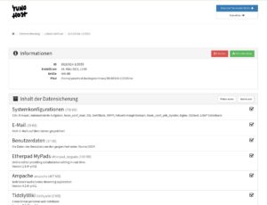 Abbildung 10: Nach dem Aufsetzen aller Dienste bietet sich ein Backup an.