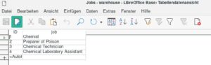 Abbildung 5: In der Tabelle <span class="ui-element">Jobs</span> stehen die verfügbaren Jobtitel.
