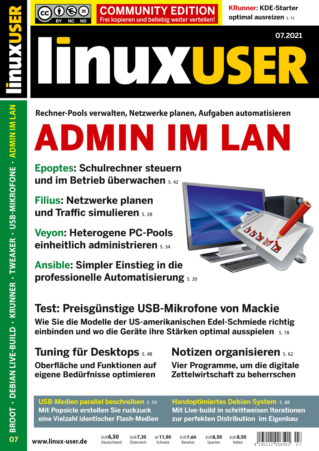 Heftcover LinuxUser Community Edition 07/2021