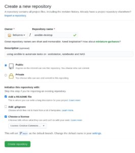 Abbildung 1: Es ist kein Hexenwerk, ein Repository bei einem Git-Hoster wie Github einzurichten. Die wichtigste Entscheidung, die Sie beim Erstellen treffen m&uuml;ssen, ist, ob Ihr Repo &ouml;ffentlich oder privat sein soll.