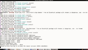 Abbildung 1: Das Kommando <code>lb build</code> gibt während der Arbeit zahlreiche Meldungen aus und lädt viele Pakete herunter.