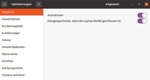 Abbildung 1: Das Gnome Tweak Tool vereint zahlreiche Optionen zur Konfiguration des Desktops.