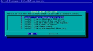 Abbildung 2: Der Installer von Slackware zeigt sich in Bezug auf die Quellen der Daten für eine Installation sehr flexibel.