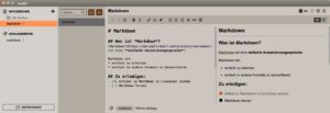 Abbildung 3: Auch Joplin setzt auf Markdown. Ihre Notizen versehen Sie mit Schlagworten und legen sie in Notizb&uuml;chern ab.