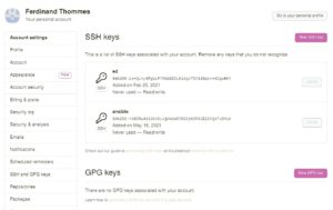 Abbildung 5: Um von Ihrem Rechner Inhalte mit Github abgleichen zu k&ouml;nnen, erstellen Sie ein SSH-Schl&uuml;sselpaar und hinterlegen den &ouml;ffentlichen Schl&uuml;ssel auf Github.