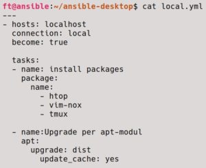 Abbildung 9: Die erweiterte Fassung unseres Playbooks aktualisiert Debian-Systeme und deren Verwandschaft &uuml;ber Ansibles Apt-Modul. Analog funktioniert das f&uuml;r RPM-basierte Systeme mit dem Yum- oder DNF-Modul.