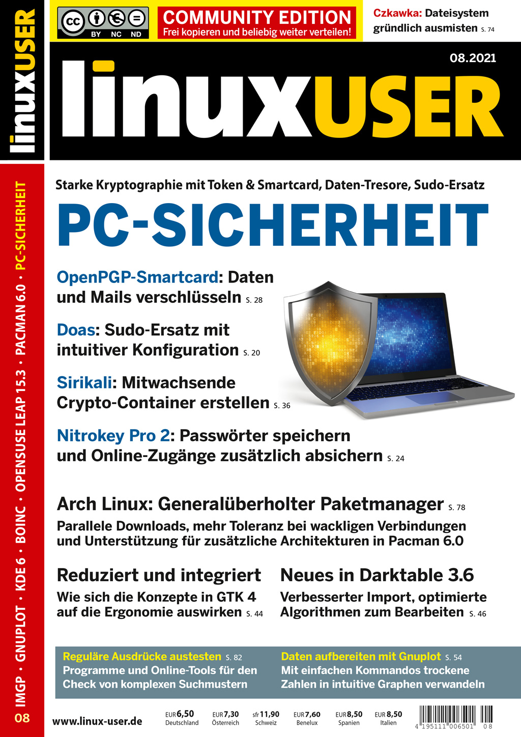 Heftcover LinuxUser Community Edition 08/2021
