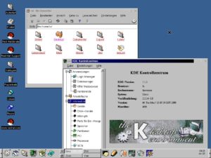 Abbildung 1: KDE&nbsp;1 erschien 1998, zu einer Zeit als der Netscape Navigator der angesagte Browser war. Red&nbsp;Hat Linux 6.2 lieferte bereits KDE&nbsp;1.1.2 aus.