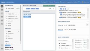Abbildung 2: Im Beispiel überprüft RegEx101 Datumsangaben.