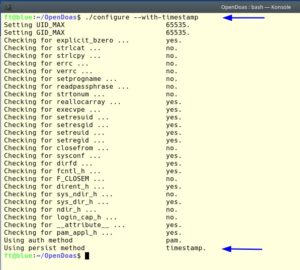 Abbildung 3: Die Option <code>persist</code> steht nur bereit, wenn Sie Doas selbst aus den Quellen bauen. Dazu geben Sie dem Befehl <code>./configure</code> den Parameter <code>--with-timestamp</code> mit.
