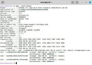 Abbildung 5: Nach dem Kopieren der zuvor angelegten Schl&uuml;ssel ist die OpenPGP-Smartcard nun einsatzbereit.
