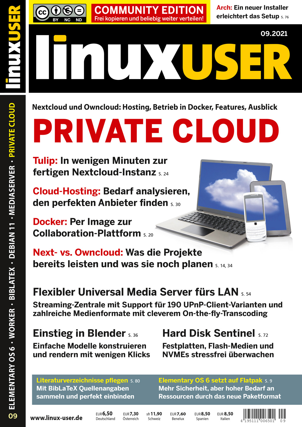 Heftcover LinuxUser Community Edition 09/2021