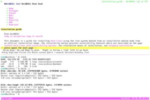 Abbildung 1: Mit dem Terminalmultiplexer Tmux teilen Sie das Terminal und können so gleichzeitig im Installationsleitfaden nachschlagen und Kommandos ausführen.
