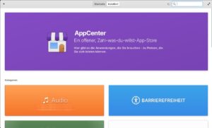 Abbildung 2: Das AppCenter beinhaltet zwar Kategorien, aber noch kaum installierbare Pakete.