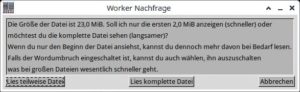 Abbildung 3: In verschiedenen Situationen fragt der Worker nach, welche Funktion Sie ausführen möchten.