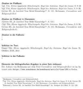 Abbildung 3: BibLaTeX bietet eine F&uuml;lle von M&ouml;glichkeiten, Literaturangaben im Text zu machen. Wie diese Angaben aussehen, h&auml;ngen vom eingestellten Zitationsstil ab. Im Beispiel wurde der Zitationsstil <span class="ui-element">Autor--Titel</span> ausgew&auml;hlt.