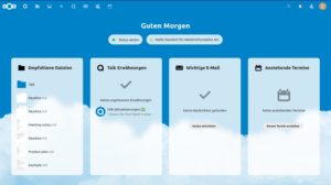 Abbildung 5: Haben Sie die Felder aus <a href="#artRef-f4">Abbildung&nbsp;4</a> richtig ausgef&uuml;llt, &ouml;ffnet sich nach wenigen Augenblicken die seit einigen Versionen bei Nextcloud vorgeschaltete Einstiegsseite.