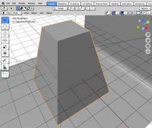 Abbildung 6: Aus dem Würfel der Standardszene modellieren Sie eine relativ spitz zulaufende Pyramide.
