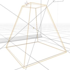 Abbildung 7: Die Wand der Pyramide bekommt eine Dicke. Zudem wählen Sie ein transparentes Material aus.