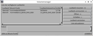 Abbildung 9: Der Volume-Manager steuert den Zugriff auf zusätzliche Dateisysteme.