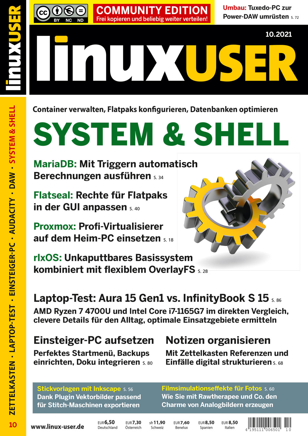 Heftcover LinuxUser Community Edition 10/2021
