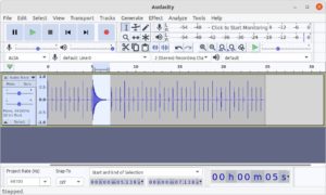Abbildung 1: Audacity versteckt einen recht ansehnlichen Funktionsumfang hinter einer übersichtlichen Benutzeroberfläche, was den Einstieg erleichtert und zum Erfolg des Projekts beitrug.