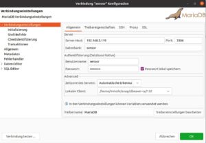 Abbildung 1: Mit DBeaver stellen Sie eine Verbindung zur Datenbank auf dem RasPi her.