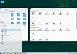 Abbildung 2: Der KDE-Desktop unterscheidet sich in Bezug auf die Anordnung kaum von einem Windows-Desktop.