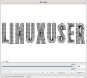 Abbildung 3: Die Vorschau des Lettering-Moduls von Ink/Stitch.