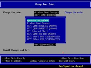 Abbildung 3: In der UEFI-Boot-Reihenfolge sollte OpenSuse an erster Stelle stehen, da der Windows-Bootloader ohne Nachfrage Windows bootet.
