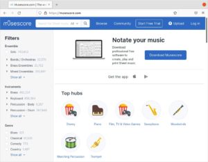 Abbildung 4: Für das Notensatzprogramm Musescore betreibt die Muse Group ein kostenpflichtiges Portal, das Notenblätter zum Download anbietet. Ähnliche Cloud-Dienste wären auch für Audacity denkbar.