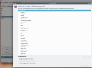 Abbildung 6: Die Liste der zu installierenden Pakete fällt recht lang aus. Die gute Nachricht: Danach haben Sie eine komplette Build-Umgebung, mit der Sie auch andere Software aus den Quellen bauen können.