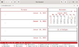 Abbildung 10: Das kleine, aber feine Konsolenprogramm Calcurse.