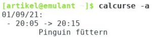 Abbildung 15: Eine Terminabfrage f&uuml;r das aktuelle Datum.