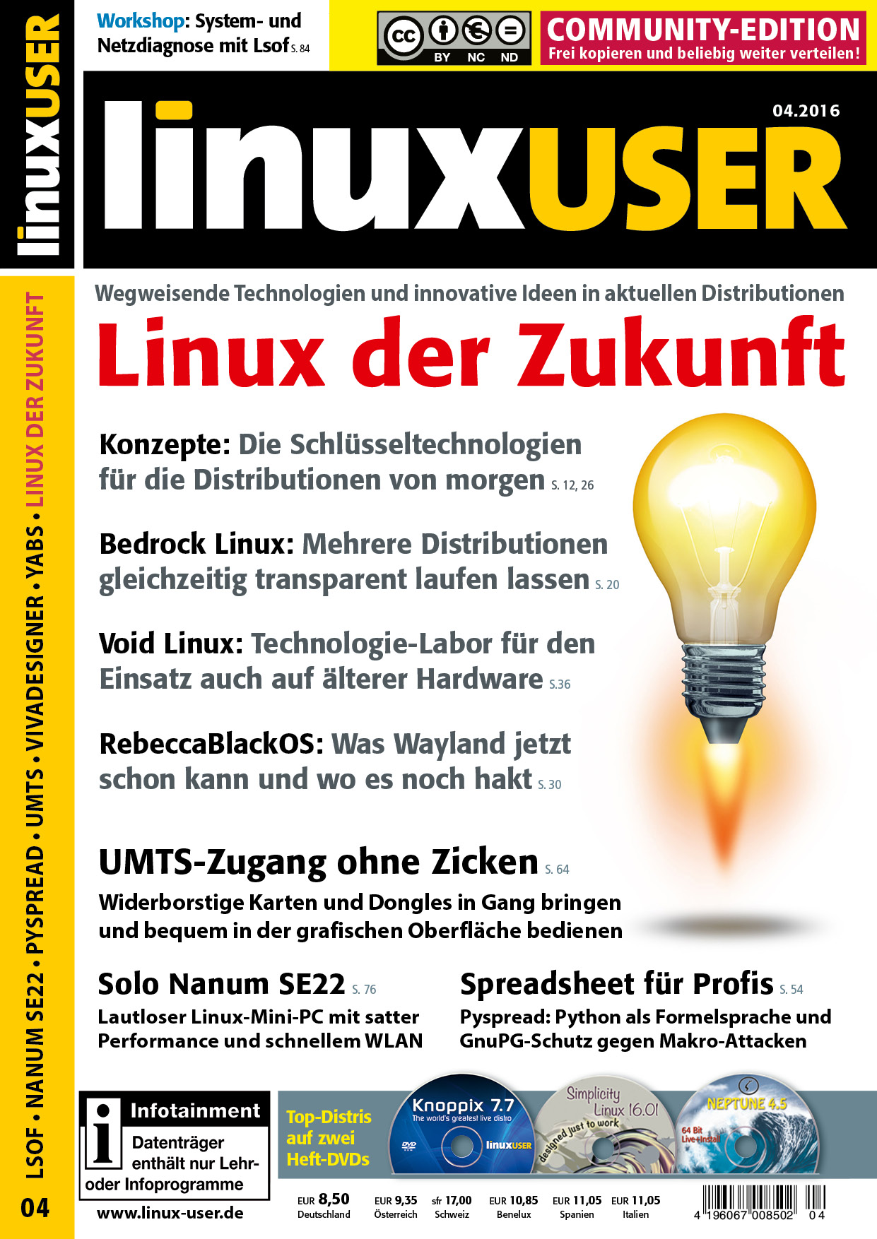 Heftcover LinuxUser Community Edition 04/2016