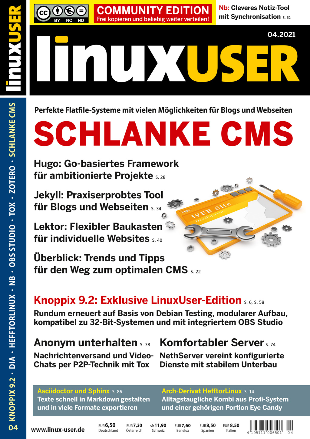 Heftcover LinuxUser Community Edition 04/2021