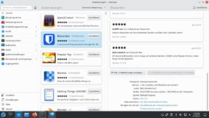 Abbildung 1: Im Software-Shop Discover von KDE sehen Sie f&uuml;r jedes Paket neben Informationen &uuml;ber Entwickler, Version und Lizenz, ob es als RPM oder als Flatpak vorliegt. Bei Flatpaks zeigt das Programm das jeweils urspr&uuml;ngliche Repository an.