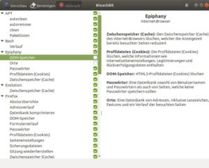Abbildung 3: Bleachbit liefert ausf&uuml;hrliche Infos zu den L&ouml;schroutinen.