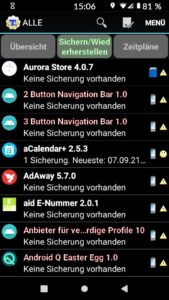 Abbildung 8: Die App Titanium Backup sichert auf gerooteten Ger&auml;ten alle installierten Apps inklusive ihrer Einstellungen und spielt sie nach einem Factory-Reset schnell wieder ein.