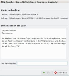 Abbildung 9: Beim manuellen Verfahren tippen Sie den sogenannten Startcode aus der Meldung des Bankservers per Hand am TAN-Generator ein. Dann übertragen Sie den dort erzeugten Nummerncode in das Feld <span class="ui-element">Ihre TAN-Eingabe</span>.