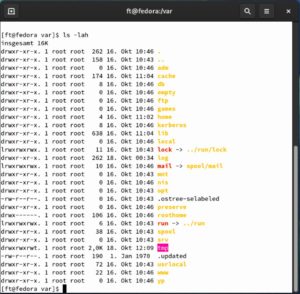 Abbildung 3: Alles in Silverblue nicht Schreibgesch&uuml;tzte speichert das System unter <code>/var</code>. Es gibt keinen technischen Grund f&uuml;r die Wahl dieses Verzeichnisses, es handelt sich um eine reine Design-Entscheidung.
