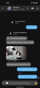 Abbildung 3: Das mit der letzten Beta-Version eingef&uuml;hrte Swarm-Protokoll sorgt daf&uuml;r, dass der Chat-Verlauf &uuml;ber alle angebundenen Jami-Clients abgeglichen wird.